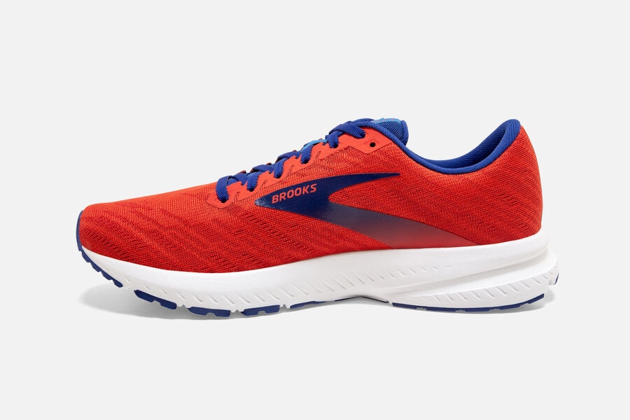 Brooks Running Shoes - Launch 7 Road Mens - Orange/Blue - FJU-103946